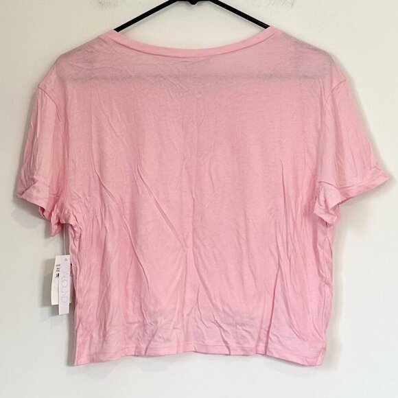 NWT Abound Pink Rolled Hem Short Sleeve Crop Top - Size: Large - Picture 5 of 6